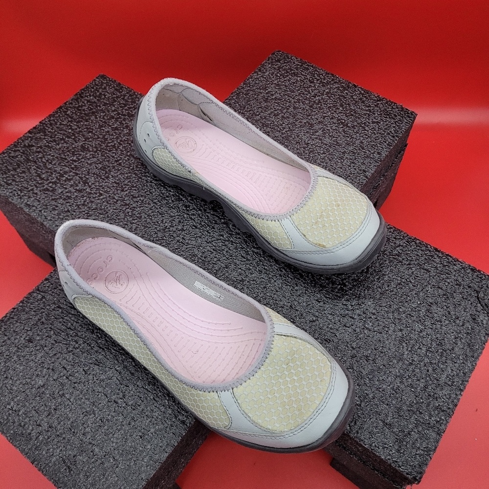 CROCS Busy Day Slip On Shoes Flats Loafer Canvas Upper Casual Women's size 9 - Picture 3 of 5